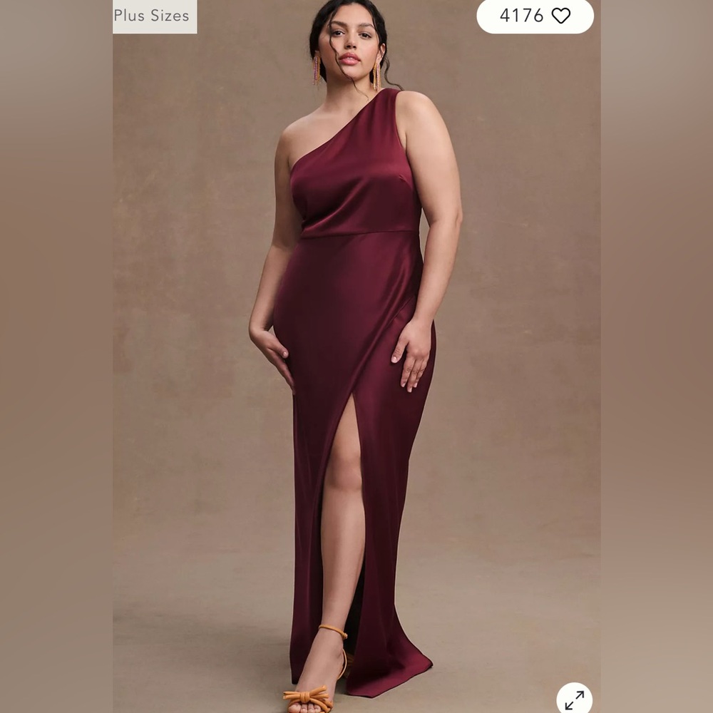 BHLDN One-Shoulder Wine Dress